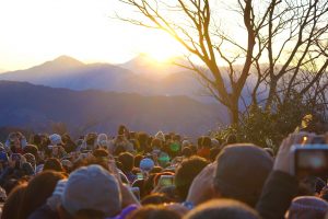 高尾山『ダイヤモンド富士』