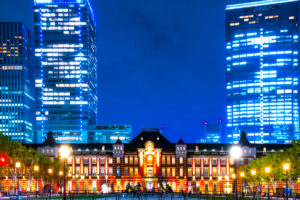 東京夜景（1）東京駅・丸の内駅前広場