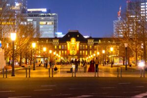 東京夜景（1）東京駅・丸の内駅前広場